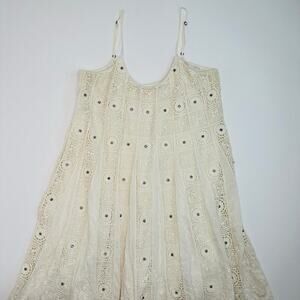 Free People Ivory Crochet Mini Dress